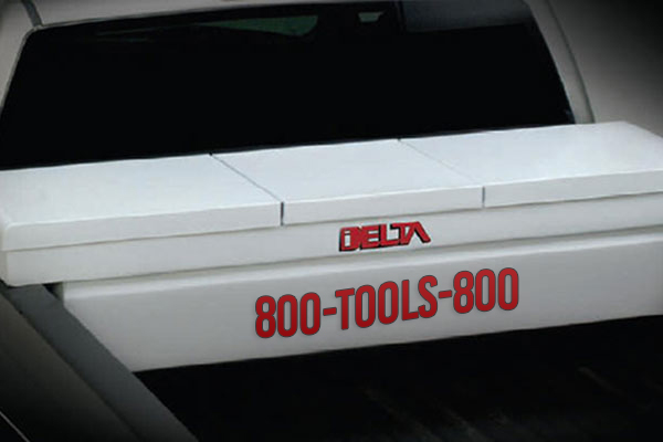 Truck bed toolbox using 1-800-TOOLS-800