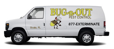 Pest control van using 1-877-EXTERMINATE